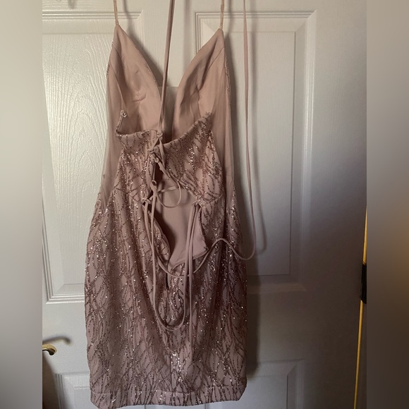 prom girl homecoming dress worn once, rose gold and pink - Picture 3 of 4